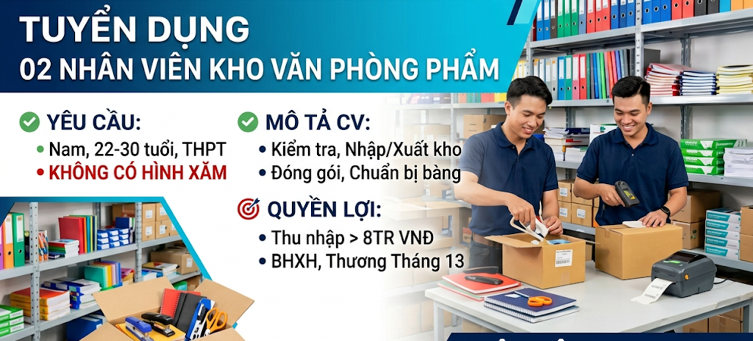 TUYỂN DỤNG NHÂN VIÊN KHO